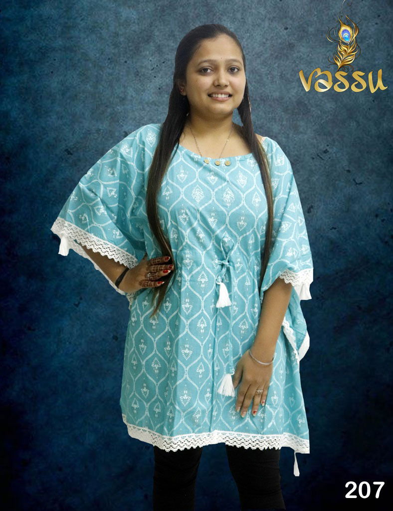 Vassu Kaftan 2 Stylish Casual Wear Cotton Printed Ladies Top Collection